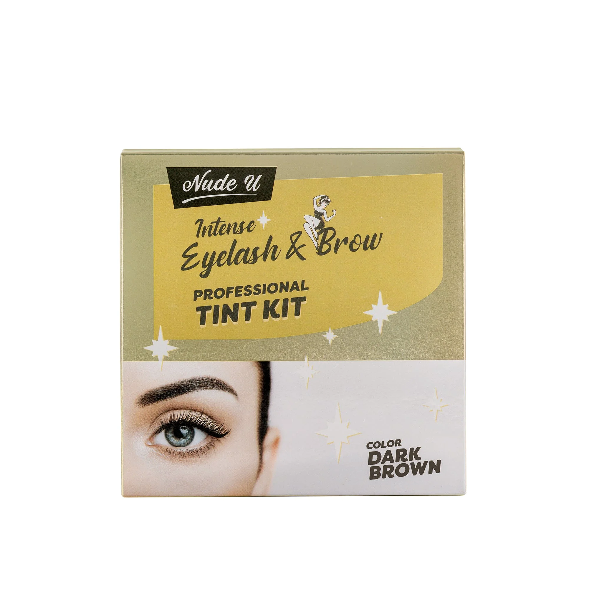 High-End Intense Eyelash Brow Dark Brown Professional Tint Kit NUDE U Long-Lasting