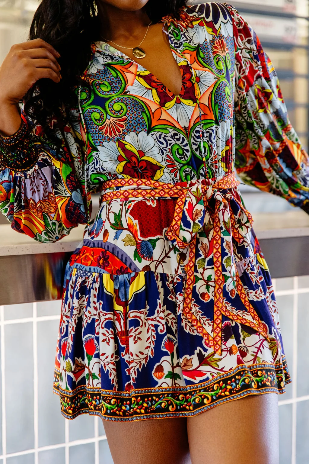 Original Design Alice Olivia Sadie Shirt Dress in On The Road Traditional