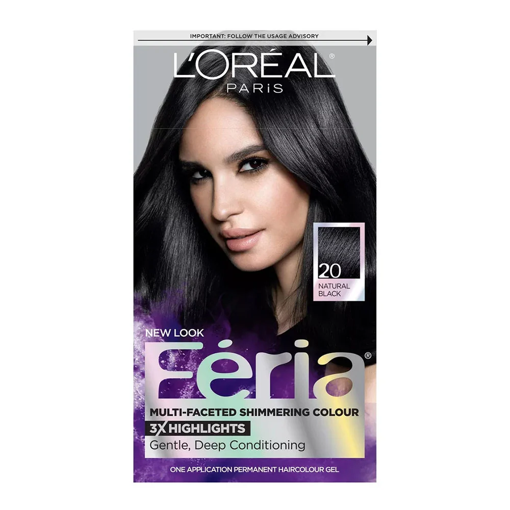 Premium Material Lo Feria Multi Faceted Shimmering Permanent Haircolor 20 Black 1 Ea High-Performance