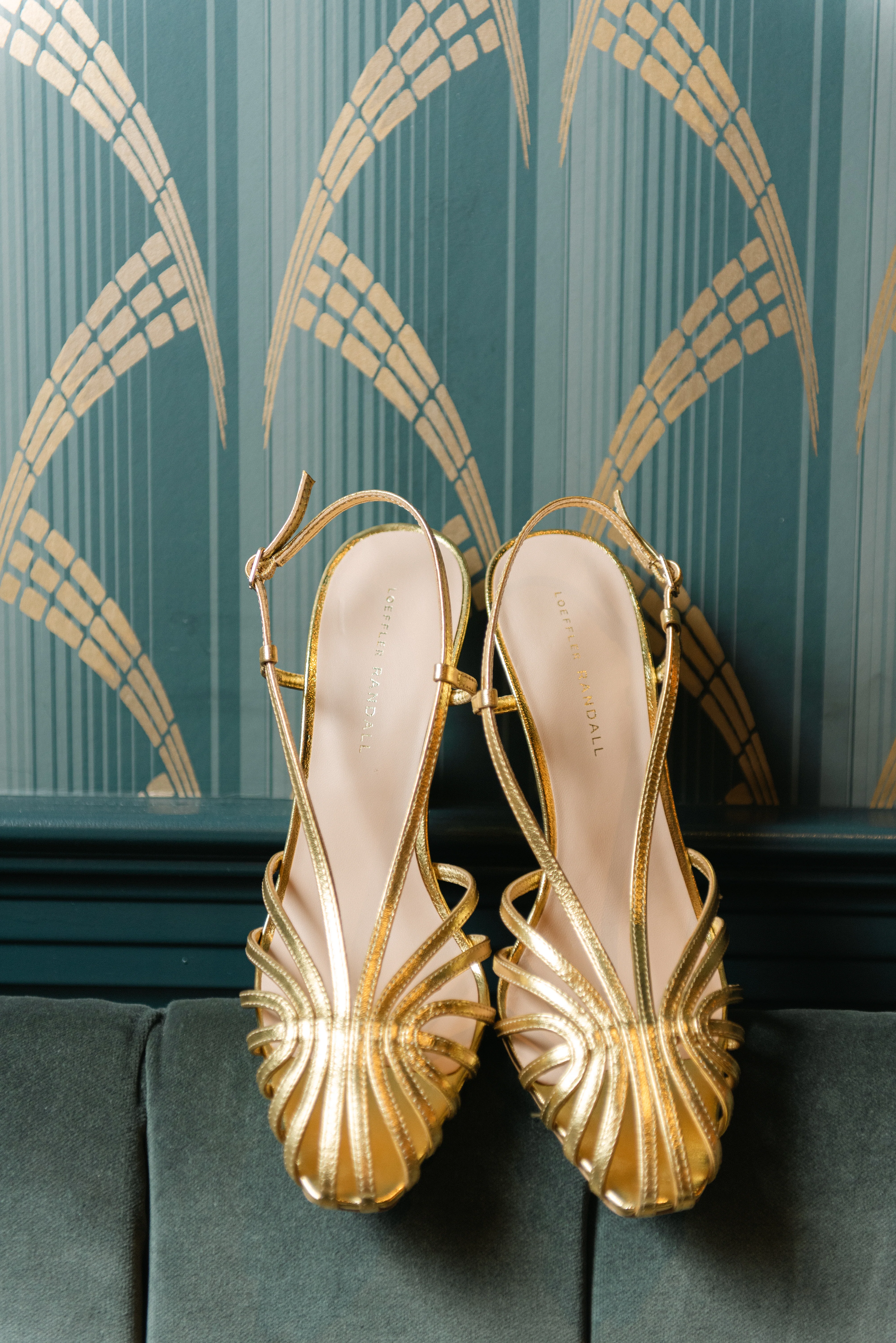 Verified Loeffler Randall Alexandra Lattice Slingback Sandal in Gold Natural