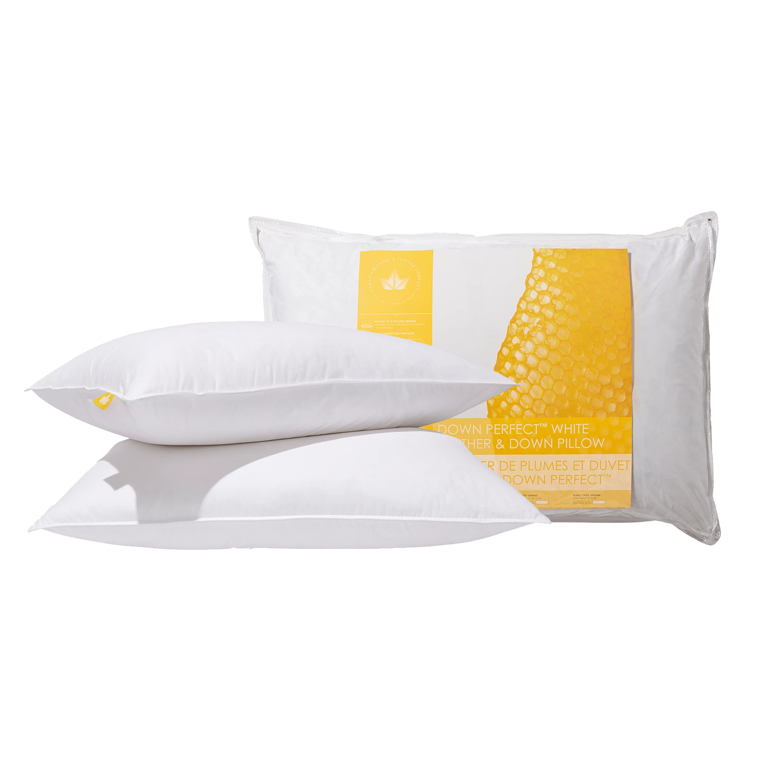 World-Class Canadian Down Feather Company Down ™ White Feather Down Pillow Firm Support 2 Pack Reliable