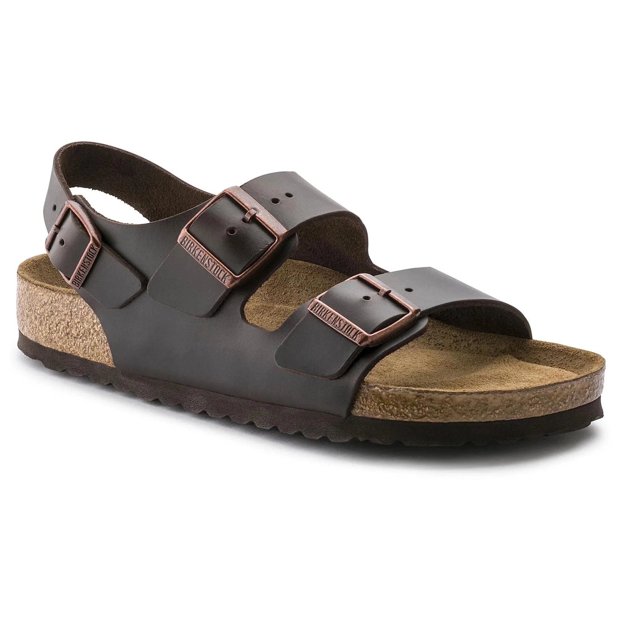 Modern Birkenstock Milano Soft Footbed Smooth Leather Amalfi Testa Di Moro Sandals Easy-to-Use
