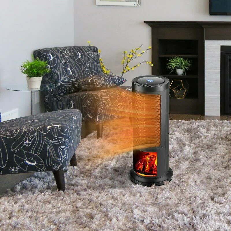 Secure Powerful Compact Electric Infrared Tower Patio Heater With Thermostat Official