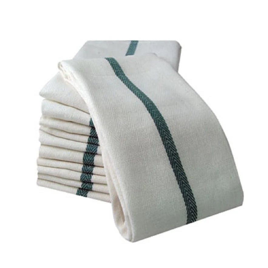 Fashionable Green Stripe Barber Towels 12 Pack PARTEX Sophisticated