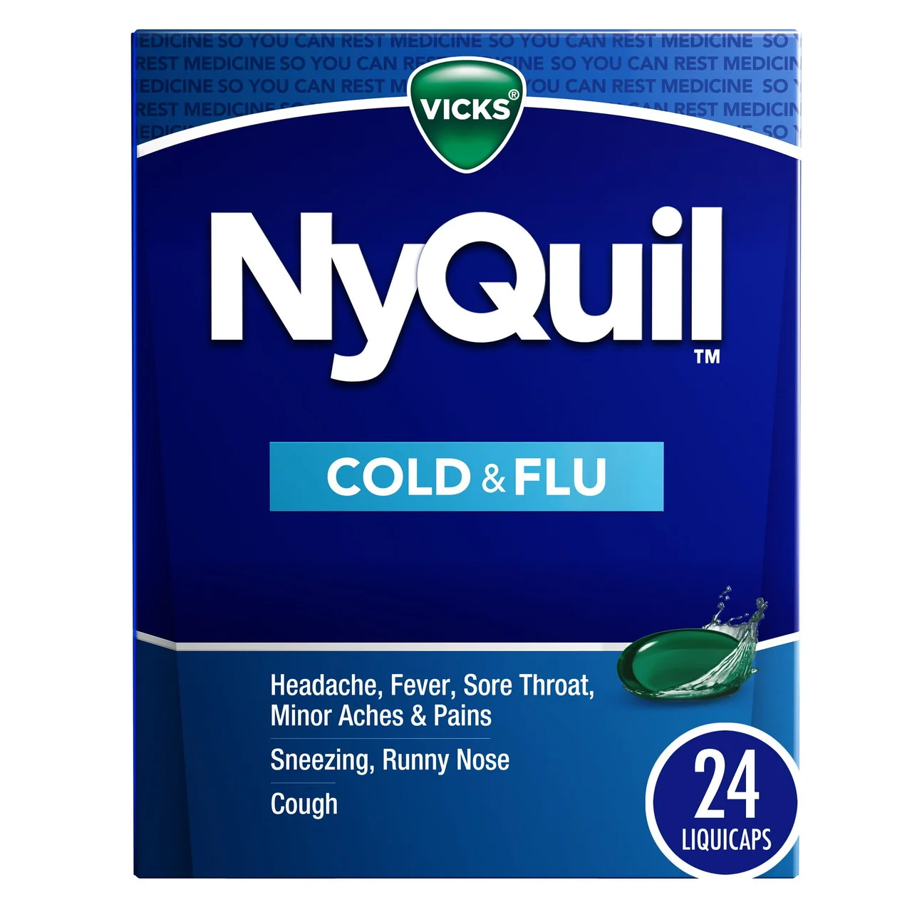 Refined Vicks Nyquil Cold And Flu Night Time Relief Liquicaps 24 Ea Dependable