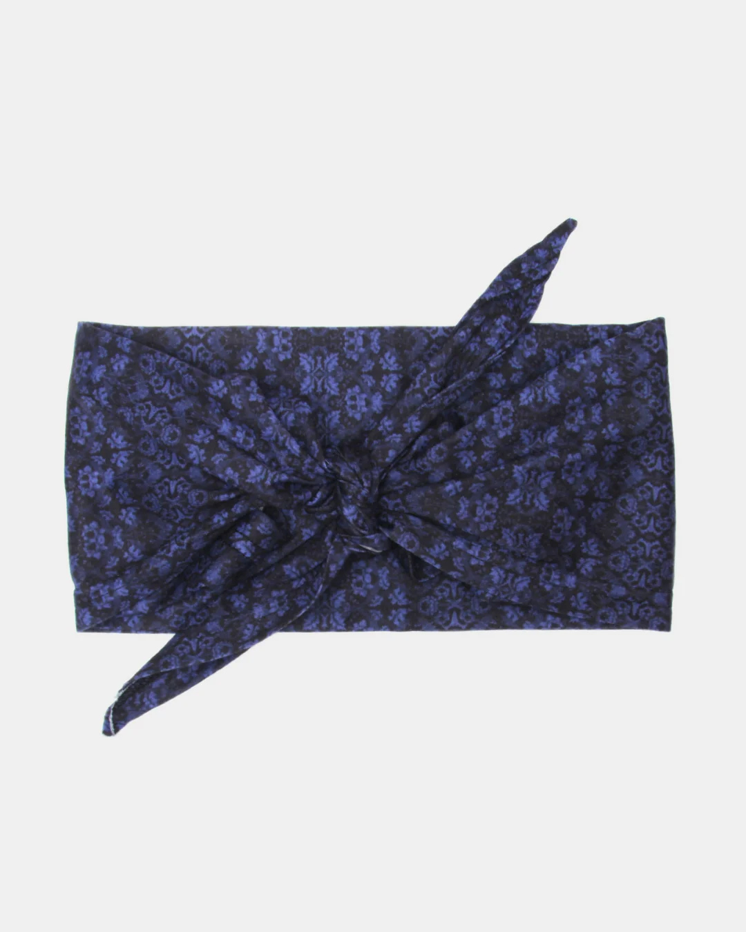Carefully Designed Blue Brocade - Multi-style Headwrap Refined