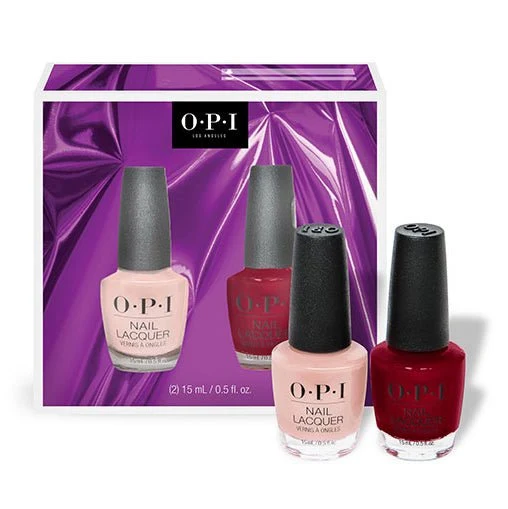 Fast Nail Lacquer Duo 2 Iconics Gift Packs Holiday '21 OPI Detailed