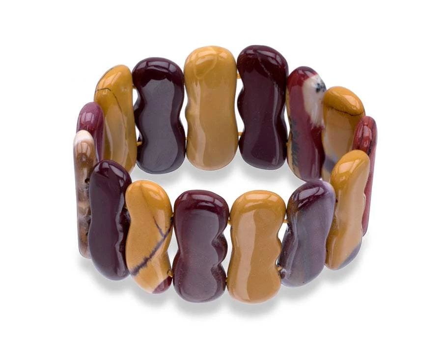 Advanced Mookite Flat Peanut Stretch Gemstone Bracelet Dependable