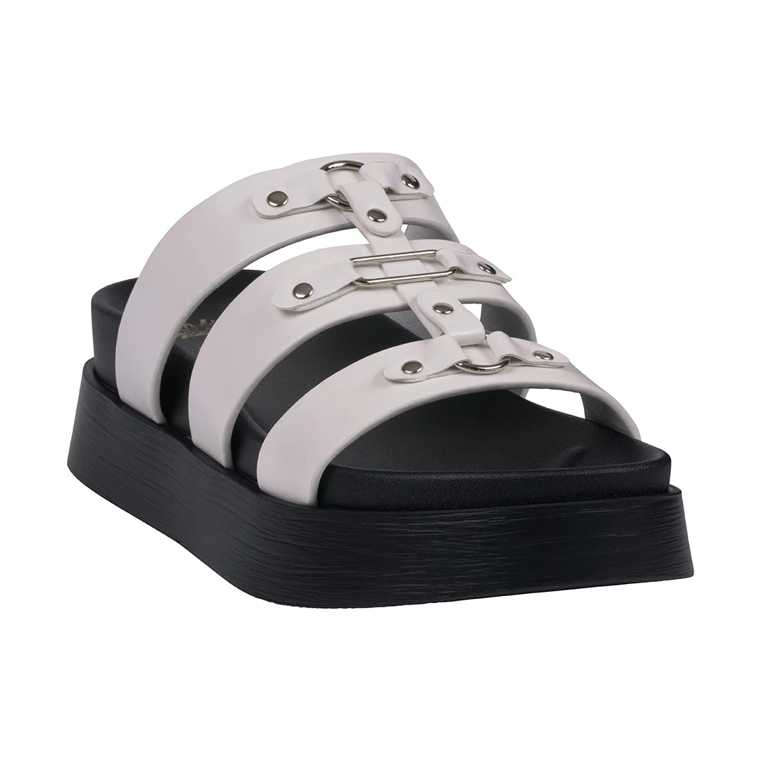 Consistent Women's Stevie White Strappy Slide Platform Sandals Authentic