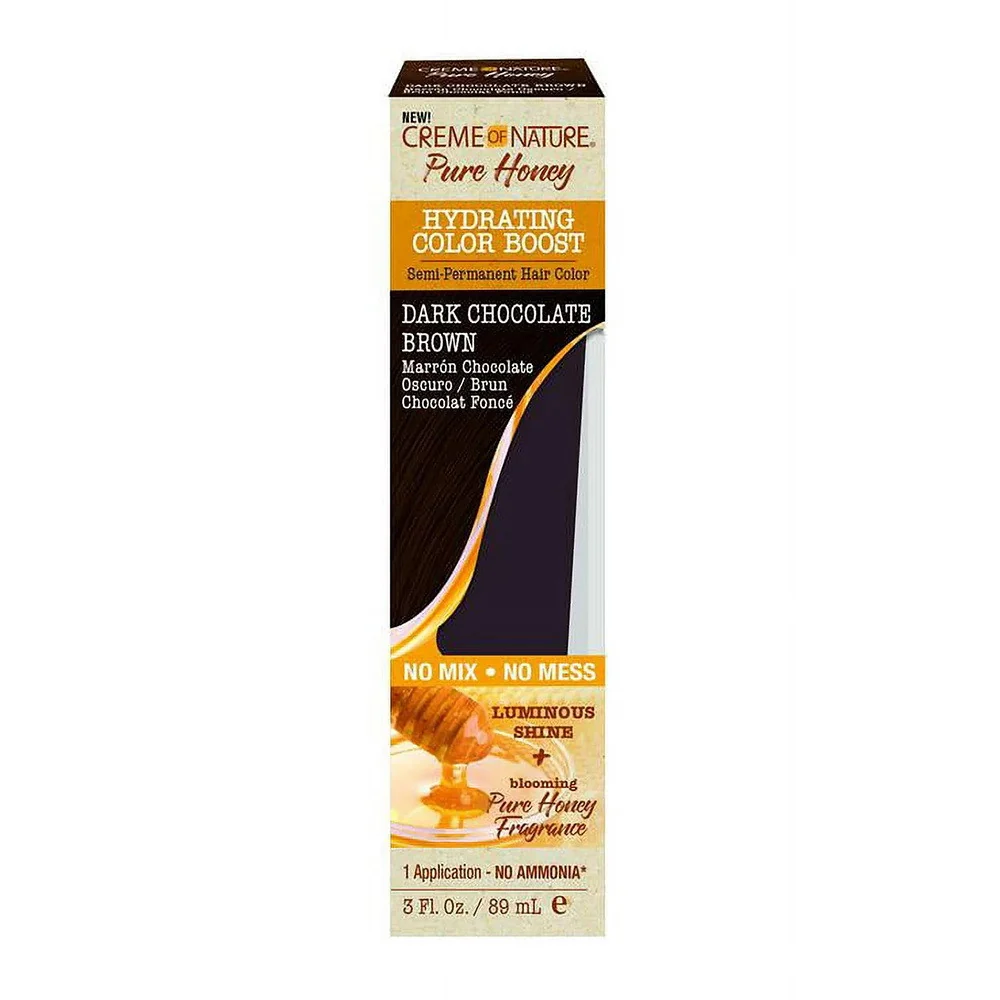 Eco-Friendly Creme Of Nature Pure Honey Hydrating Color Boost Semi Permanent Hair Color Dark Chocolate Brown 3 Oz Stylish