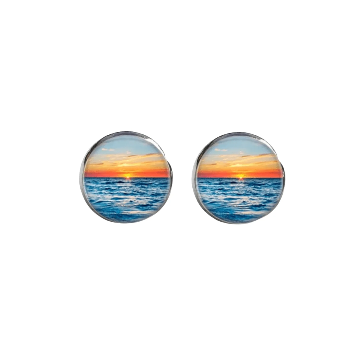 Fashionable Sunset Circular Stud Earrings Trendy