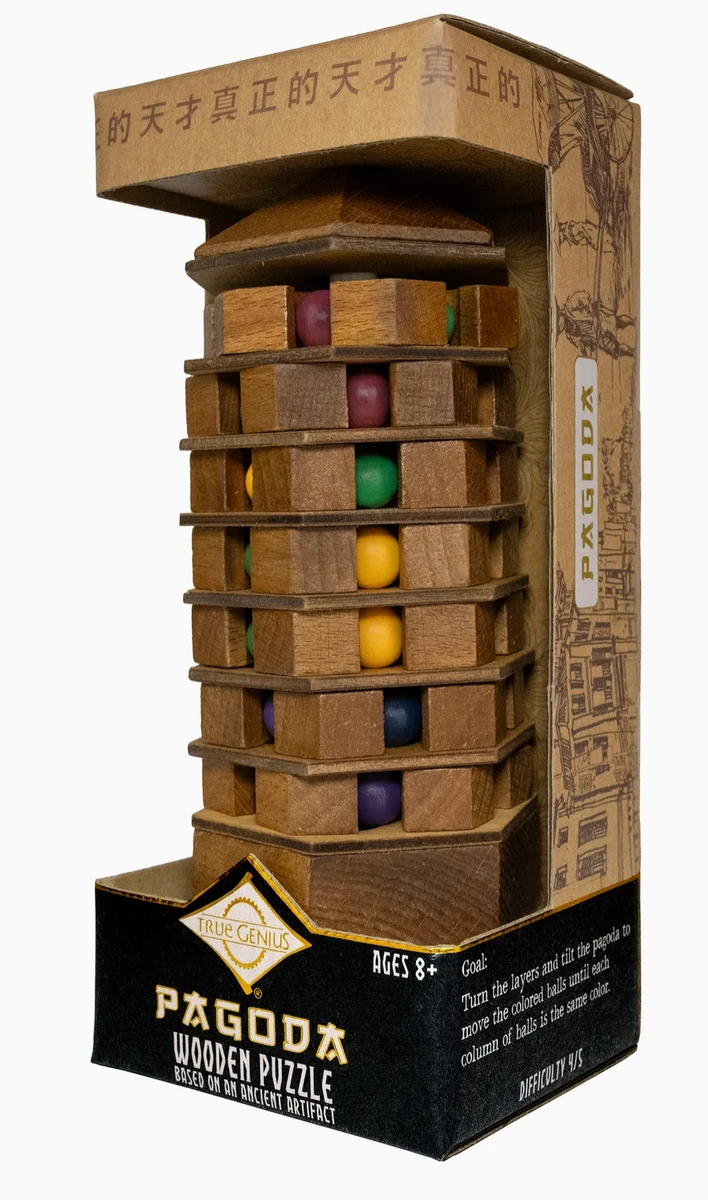Environmentally Friendly True Genius Chinese Pagoda Puzzle First-Class