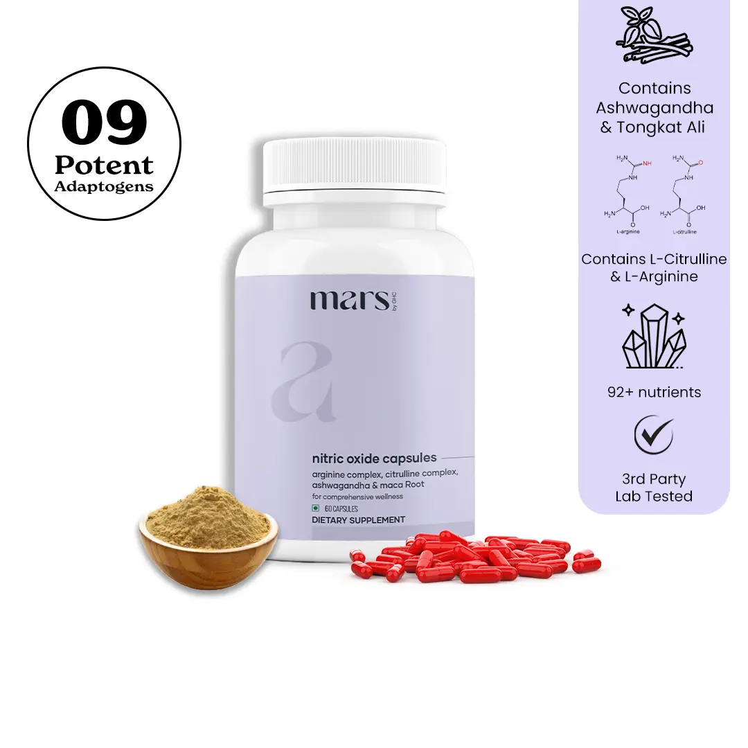 Breathable Capsule di ossido nitrico Mars con L-arginina L-citrullina e adattogeni - Supporto alla circolazione alla resistenza e al recupero 60N Pack of Confezione da 1 Enhanced