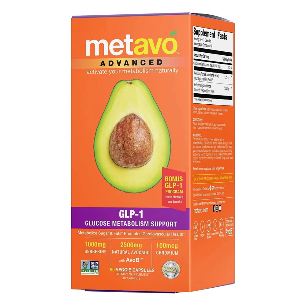 Exclusive Metavo Advanced Glucose Metabolism Capsules for Healthy Blood Sugar and Metabolic Support 90Ea Refined