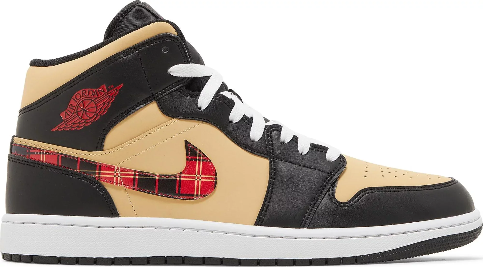 Elegant Air Jordan Men's Retro 1 Mid Se 'Tartan Swoosh' Sneakers Healthy