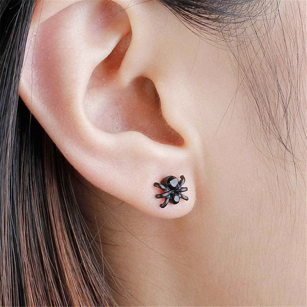Efficient Cubic Zirconia Black Spider Stud Earrings Contemporary