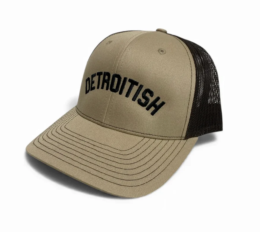 World-Class Detroitish Trucker Hat in Coffee Cream Modern