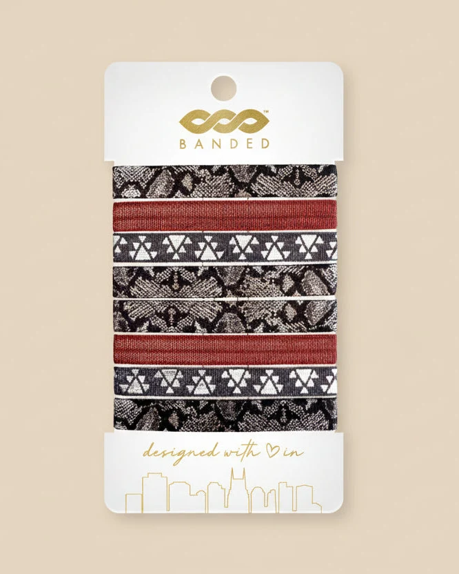 Long-Lasting Snake Charmer - Skinny Hair Ties - 8 Pack Durable