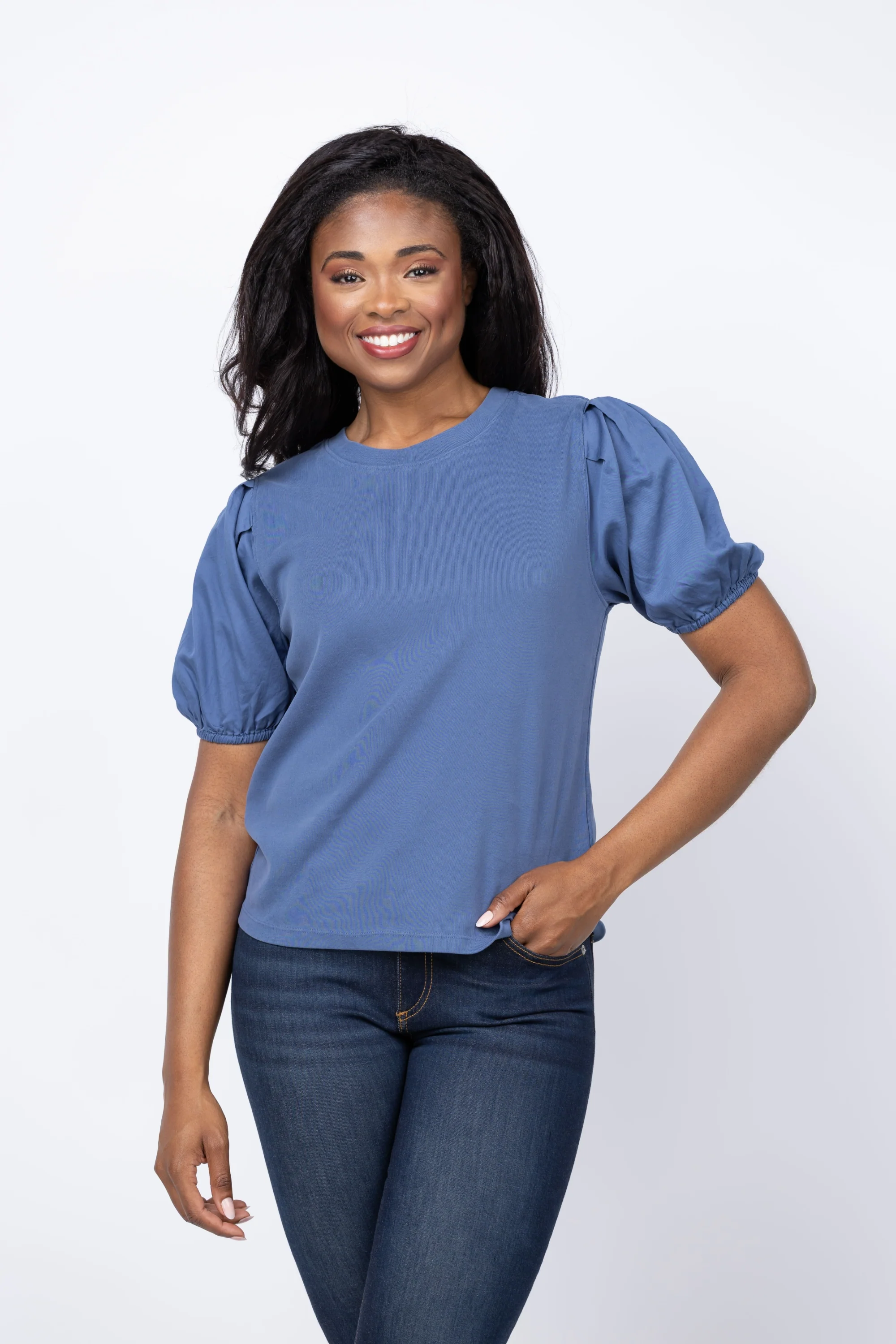 Sustainable Dylan Cate Top in Indigo Durable