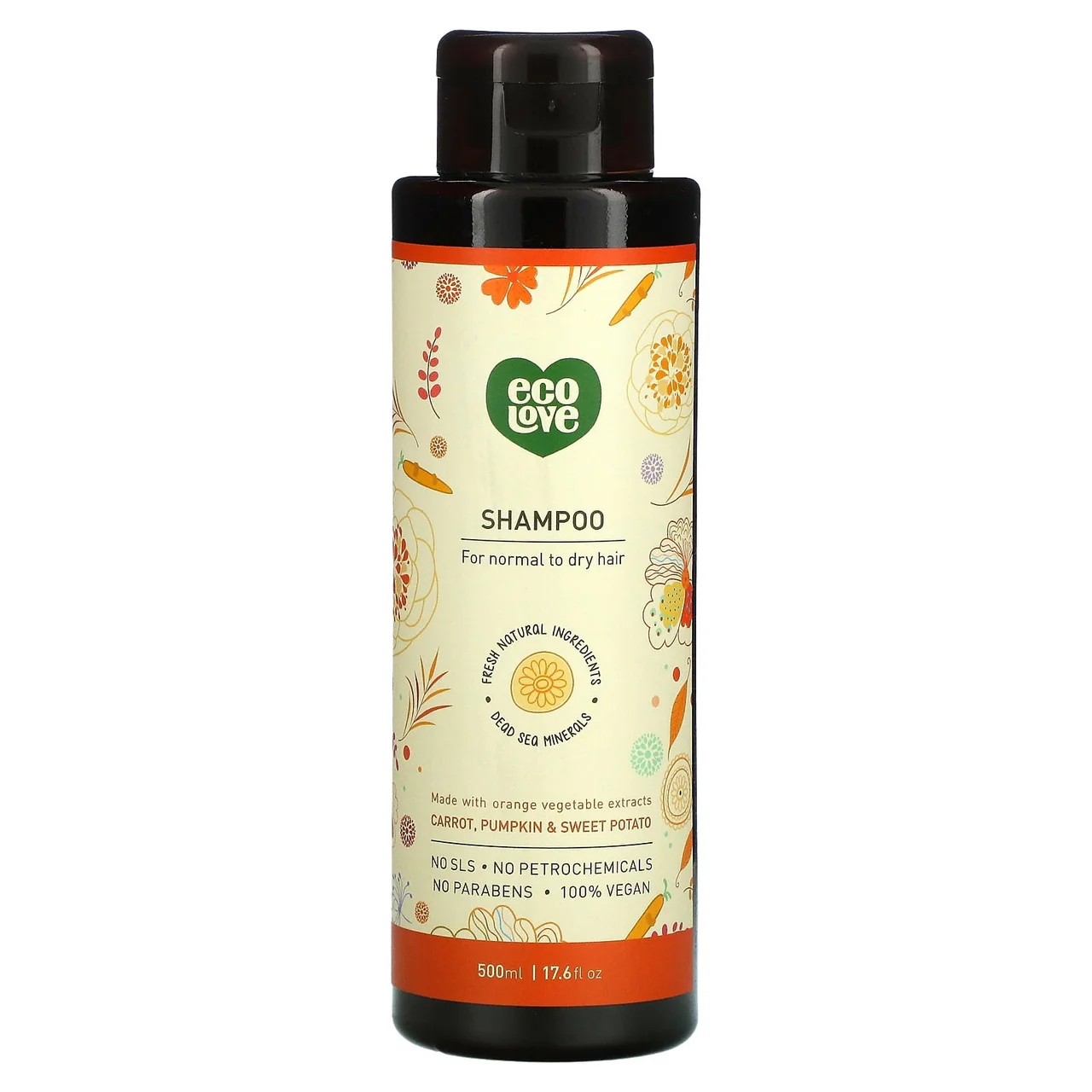 Effective EcoLove Shampoo Orange Collection Carrot Pumpkin And Sweet Potato 17.6 Oz Fast