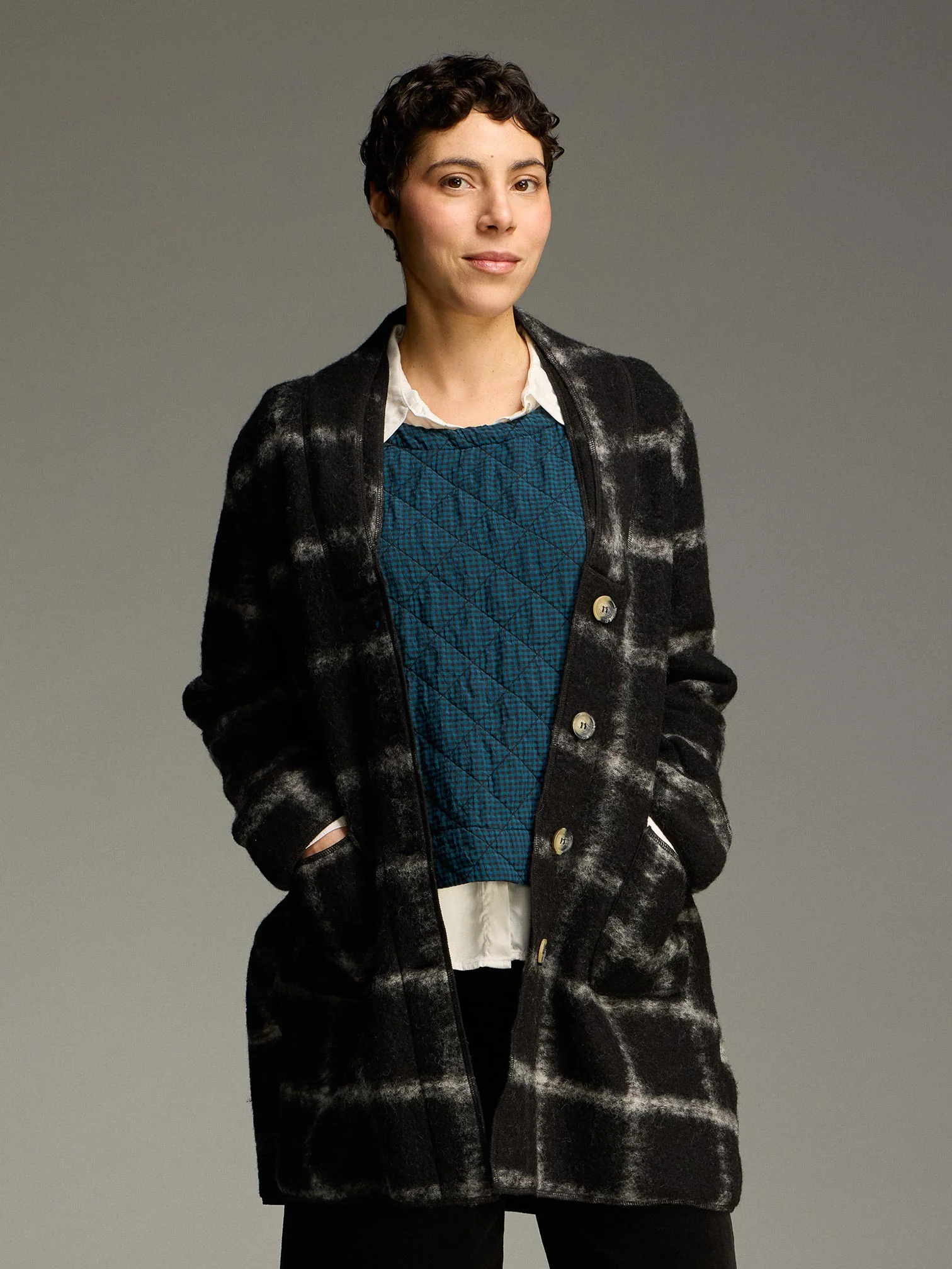 Easy-to-Use Boiled Wool Mid-Length Coat Flexible