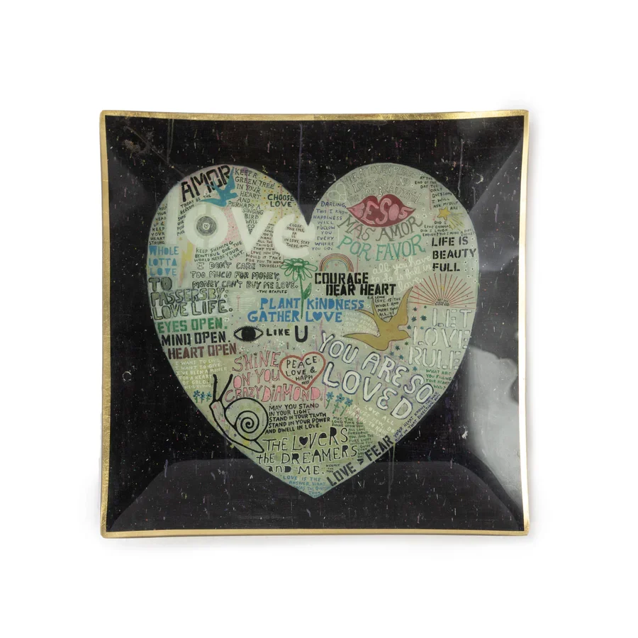 Next-Generation Choose Love Large Square Decoupage Plate Natural