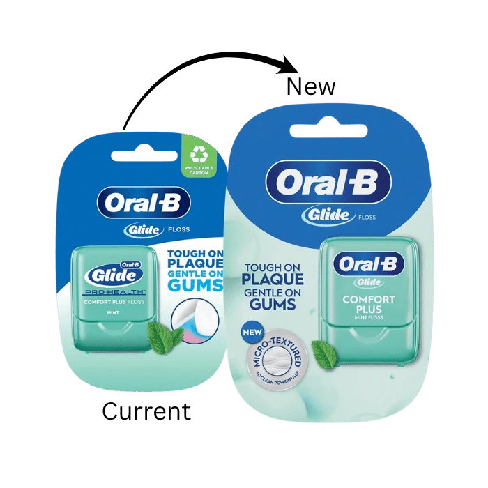 Exclusive Oral-B Glide Pro-Health Comfort Plus Dental Floss Mint 43.7 Yards Reusable