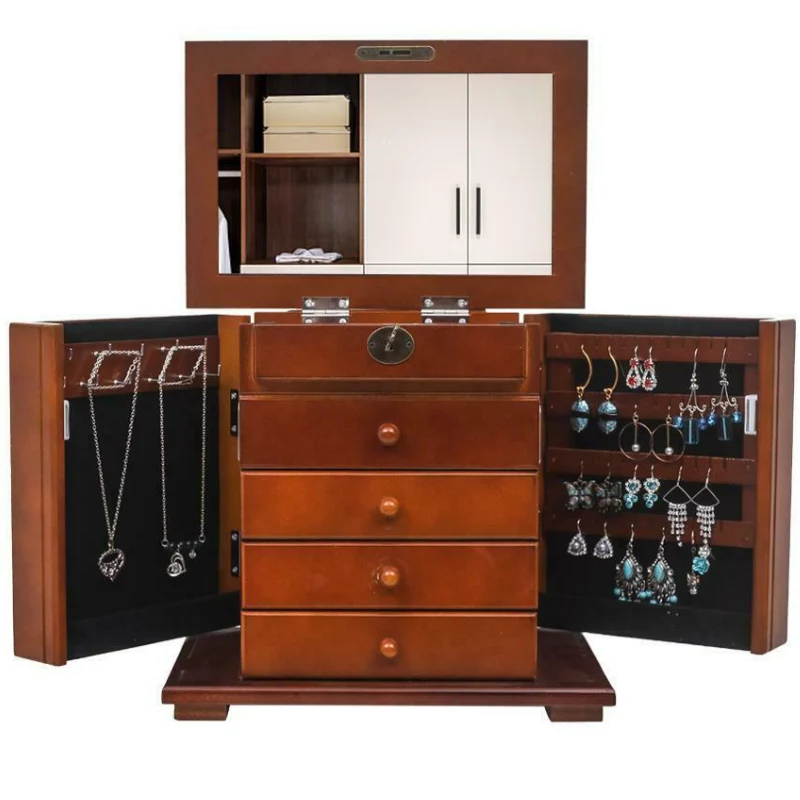 Verified Premium Large Standing Jewelry Mirror Armoire Box Modern