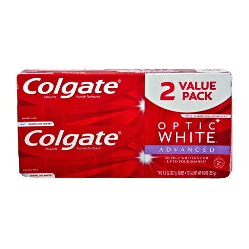 User-Friendly Colgate Optic White Advanced Whitening Toothpaste Sparkling White 4.5Oz 2Ea Trendy