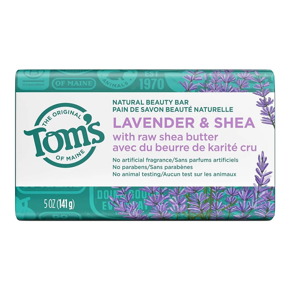 Clean Toms of Maine Natural Bar Soap Lavender Shea with Raw Shea Butter 5 Oz Exceptional