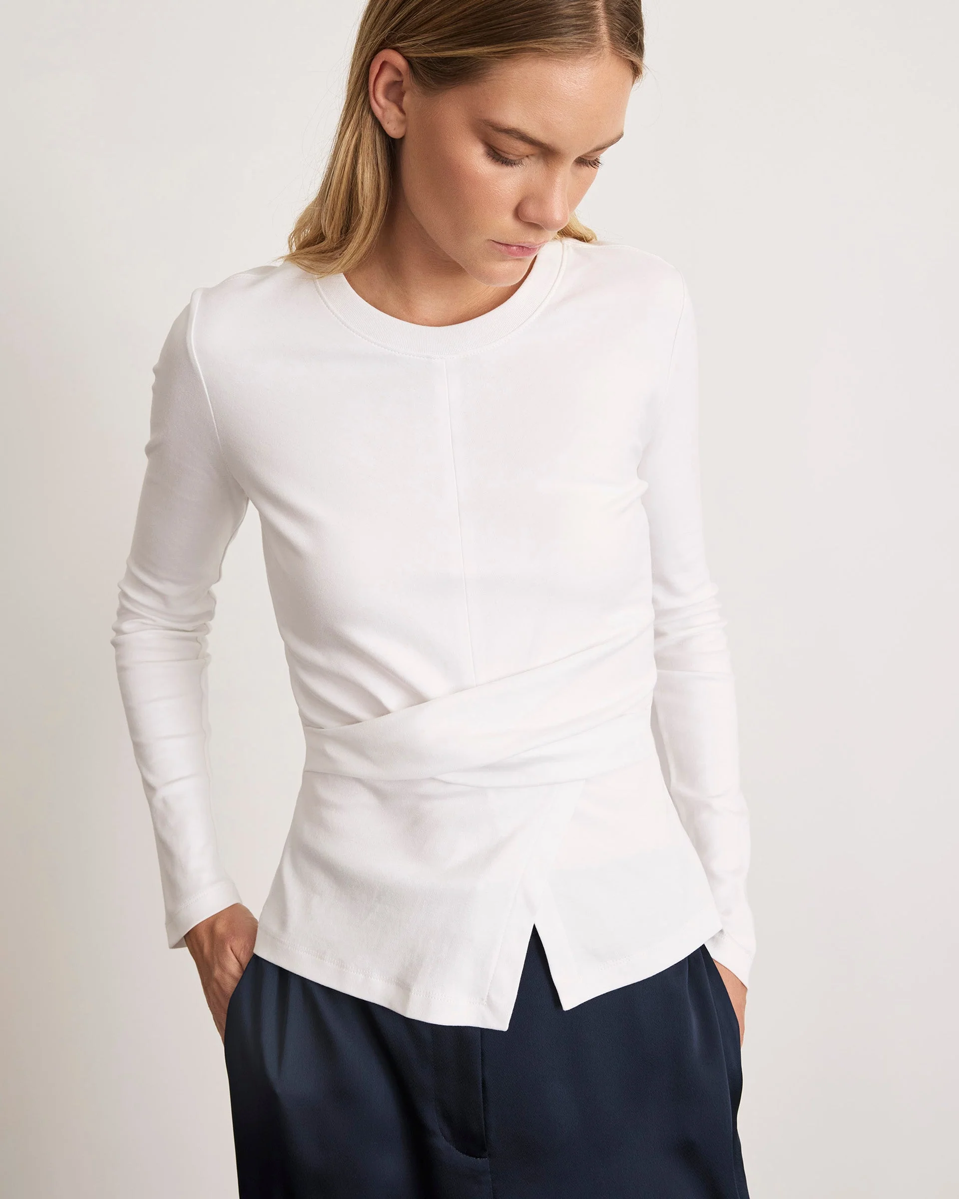Next-Generation Tanya Taylor long Sleeve Kelsey Top in Optic White User-Friendly