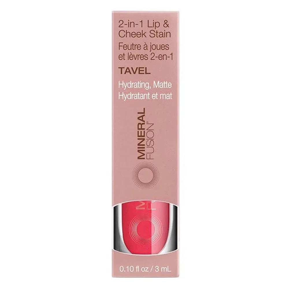 Sophisticated Mineral Fusion 2 in 1 Travel Lip and Cheek Stain for Hydrating Long Lasting Lip and Cheek Color 0.1Oz 3ml Effective