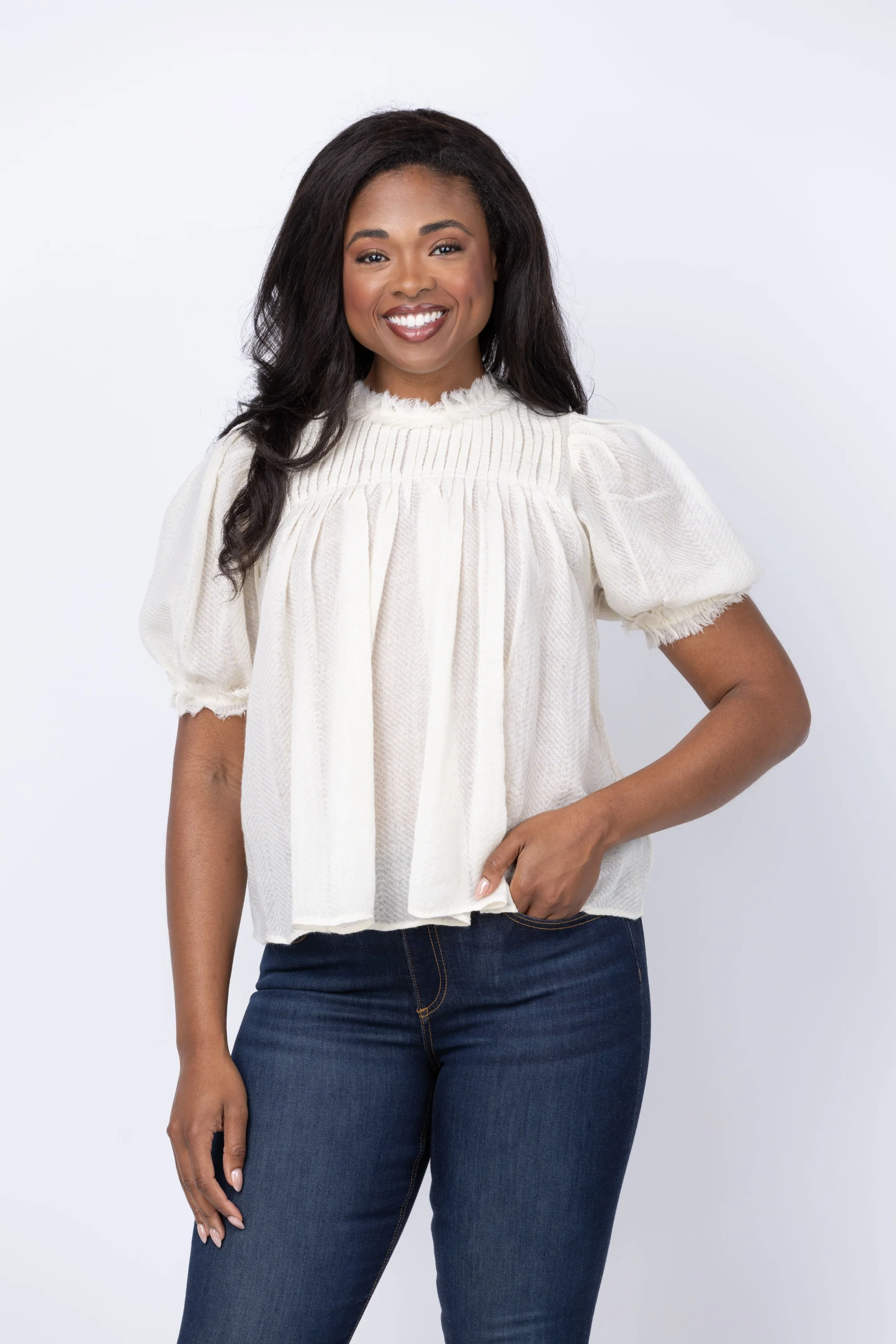 Luxury Ulla Johnson Karlyn Puff Sleeve Top in Cowrie Fashionable