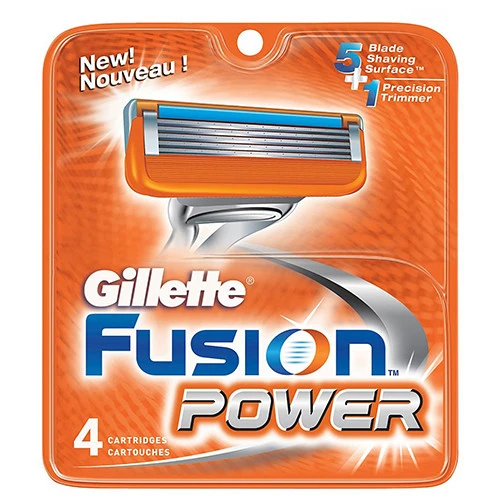 Trusted Gillette Fusion Catridges For The Power Razor - 4 Each 5 in 1 Power Blades Minimalist