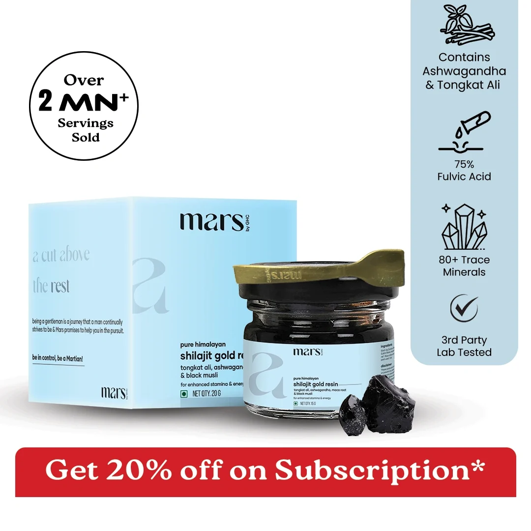 Eco-Friendly Mars Pure Himalayan Shilajit Gold Resin Potenziato con Ashwagandha Radice di Maca e Musli Nero Proven