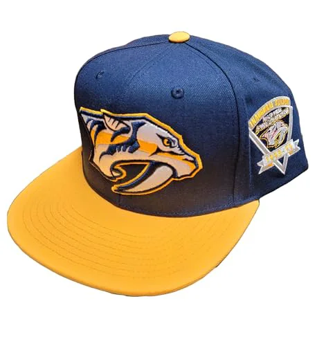 Official Mitchell Ness Men's NHL 2 Tone Side Patch Snapback Predators Snapback Caps Sophisticated