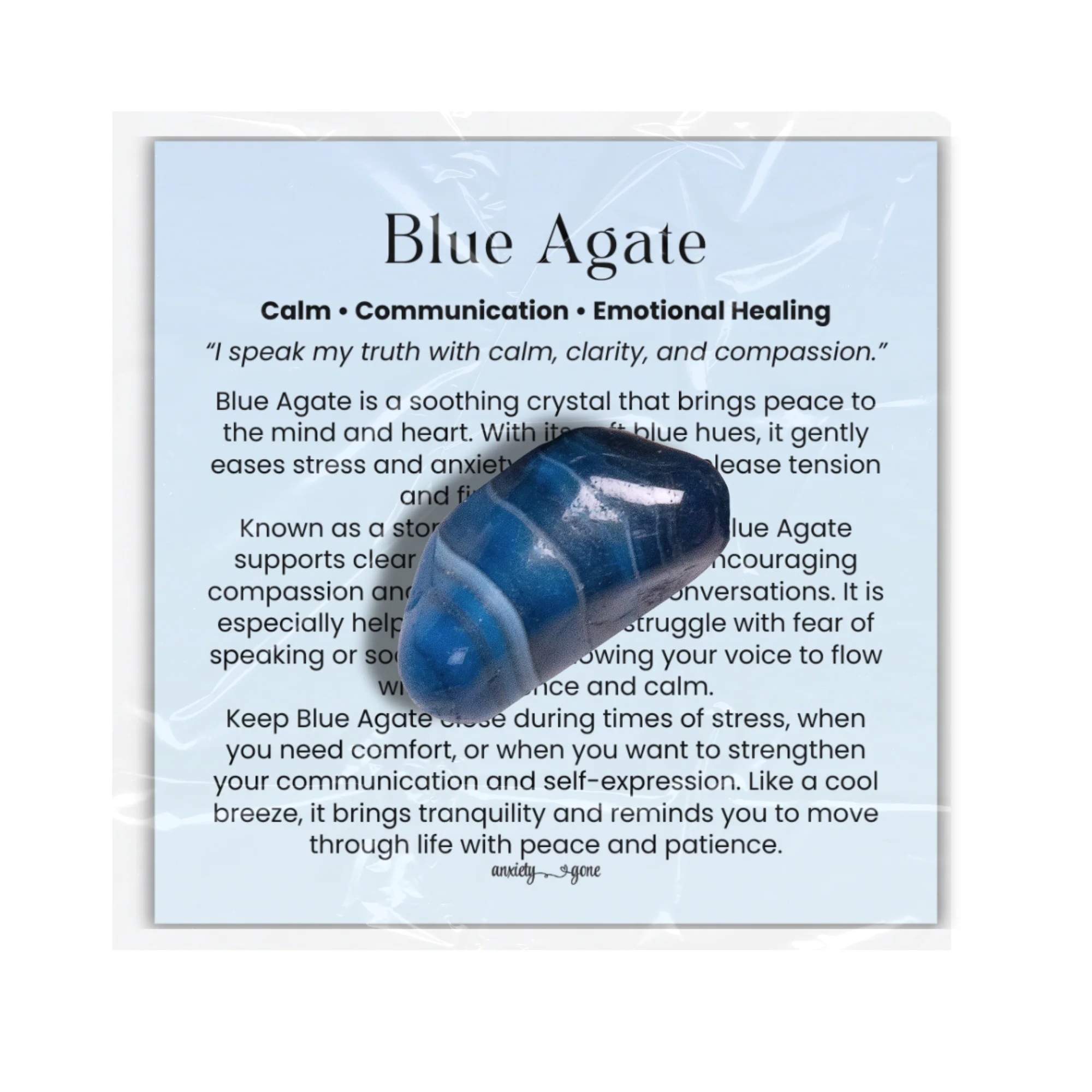 Official Blue Agate Crystal Calm • Communication • Emotional Healing Specialty