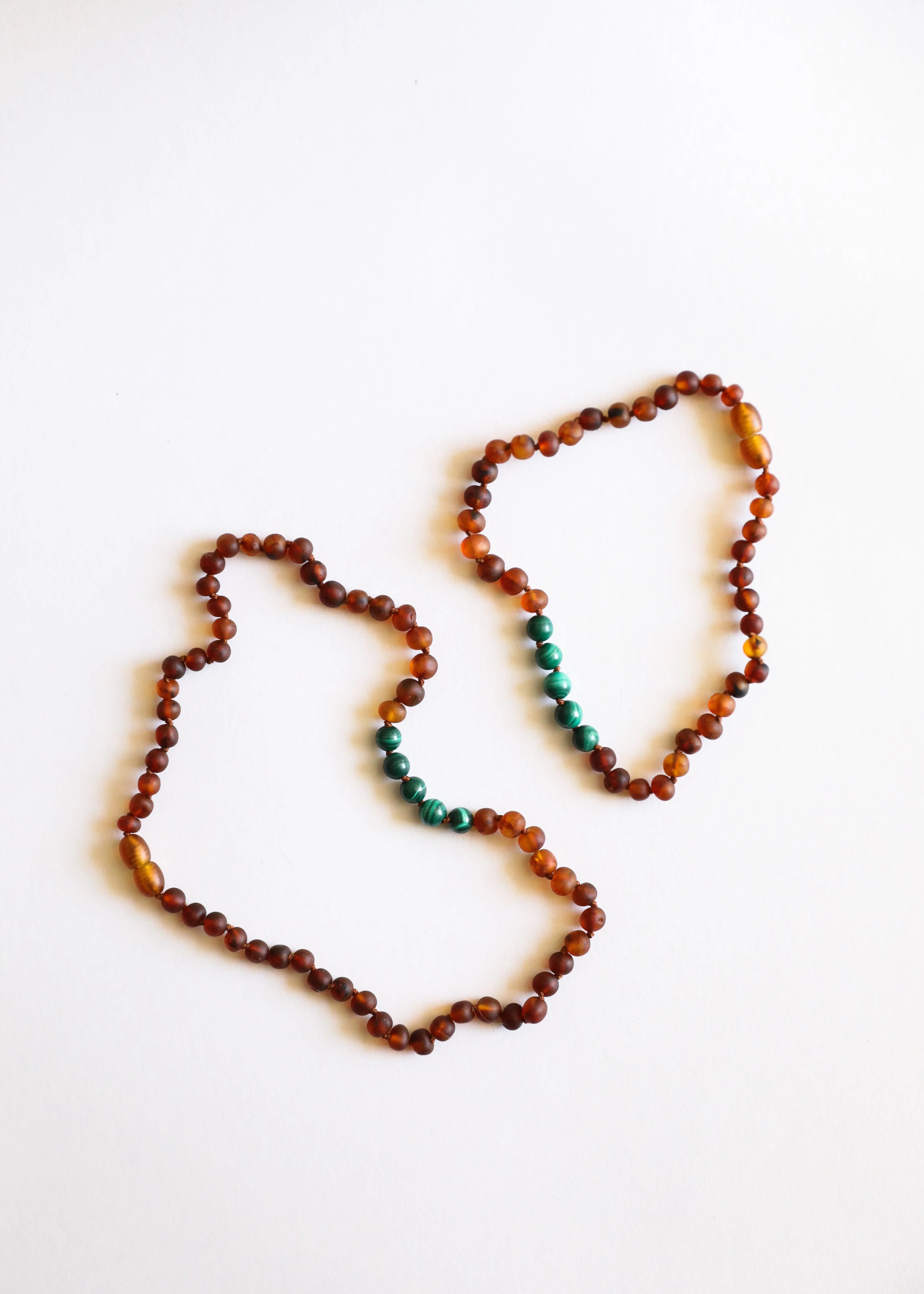 Proven Raw Cognac Baltic Amber Malachite Necklace Set Breathable