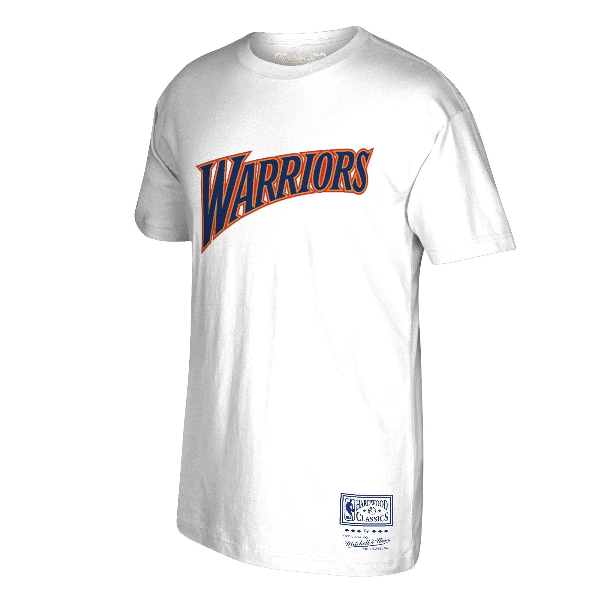 Lightweight Mitchell Ness Men's NBA Golden State Warriors Hardwood Classics Wordmark Tee T-Shirts Easy-to-Use