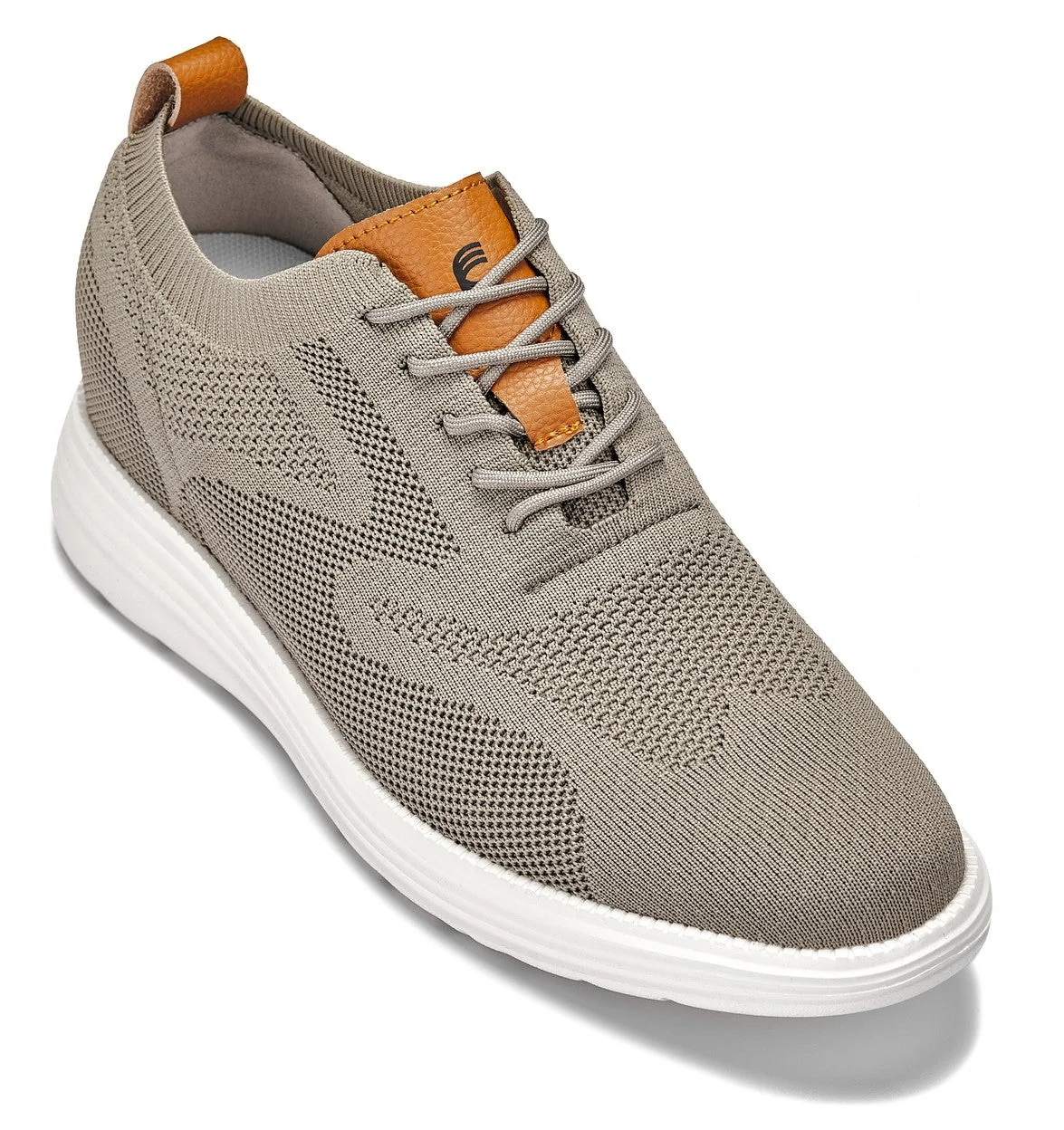 Modern CALTO - X2639 - 2.8 Inches Taller Khaki Green Brown - Lace Up Casual Walker - Lightweight Minimalist