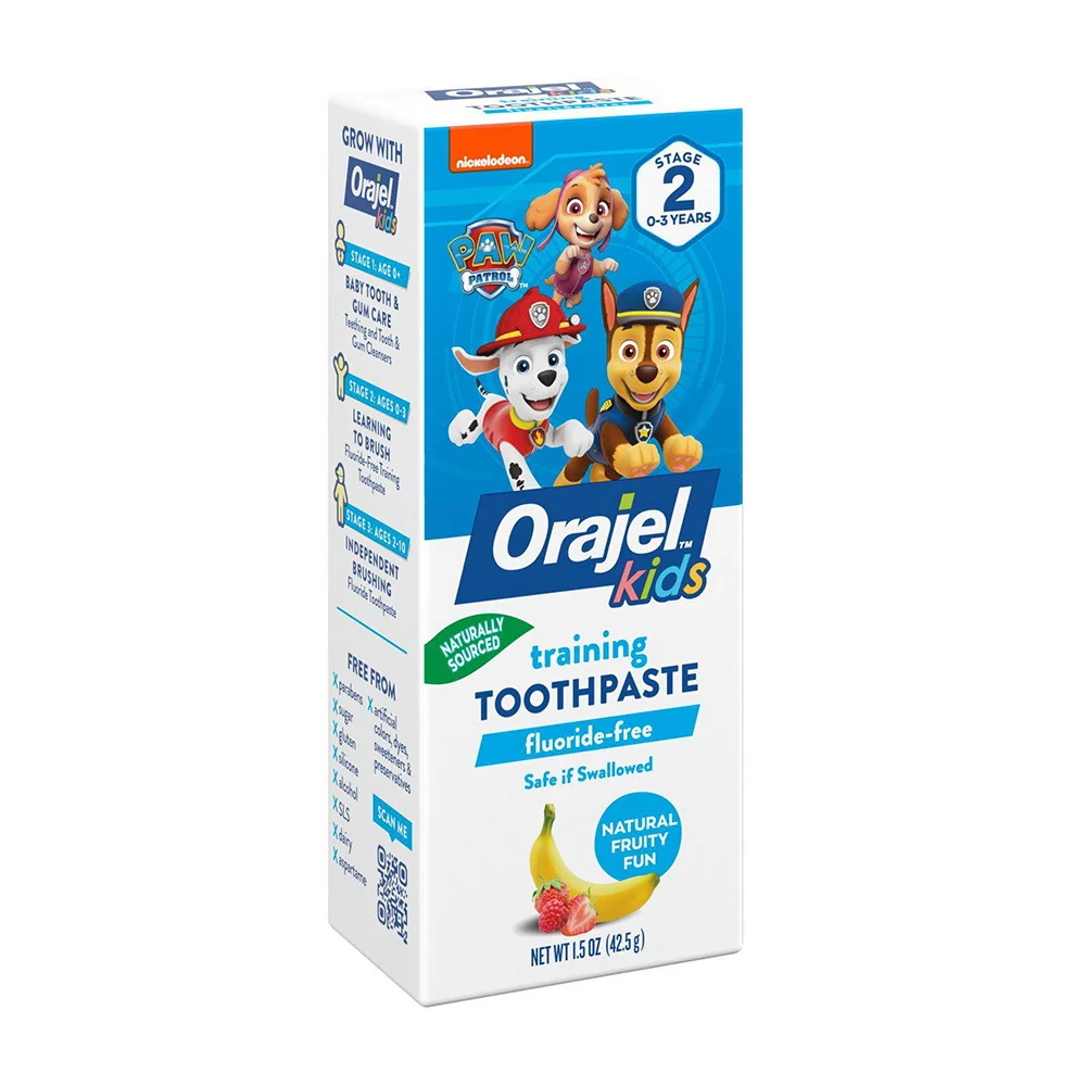 High-Grade Orajel Kids Paw Patrol Fluoride- Training Toothpaste Natural Fruity Fun Flavor 1.5 Oz Convenient