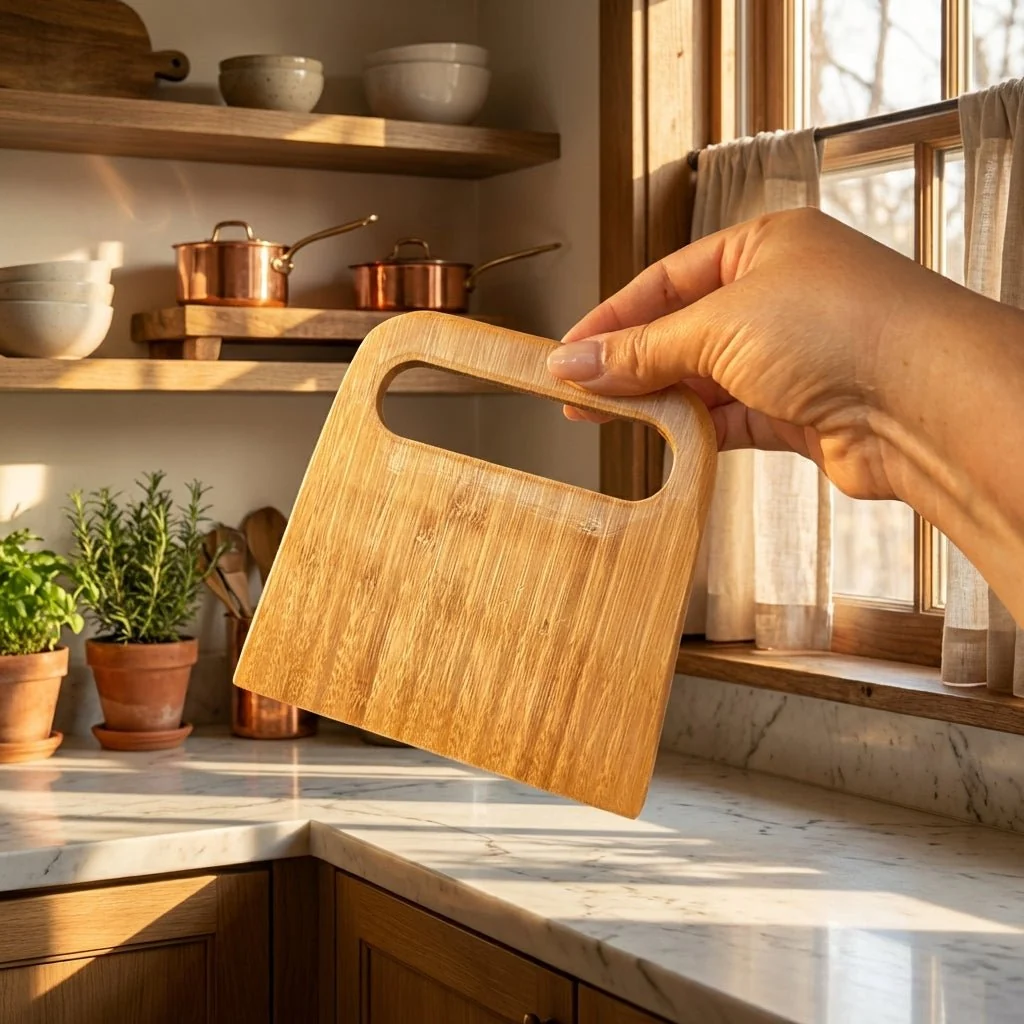 Certified Bamboo Baking Bench Dough Scraper Reusable