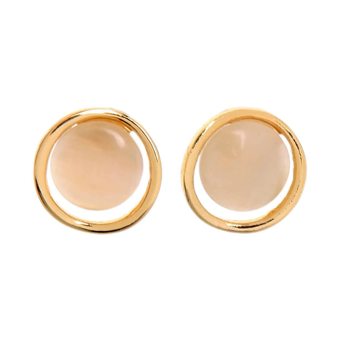 User-Friendly Cat's Eye Goldtone Stud Earrings Original Design