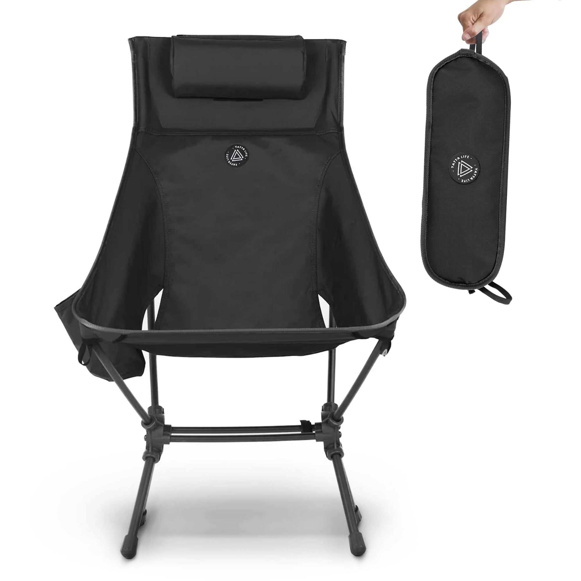 Efficient High Back Ultralight Folding Camping Chairs With Storage Pouches Fast