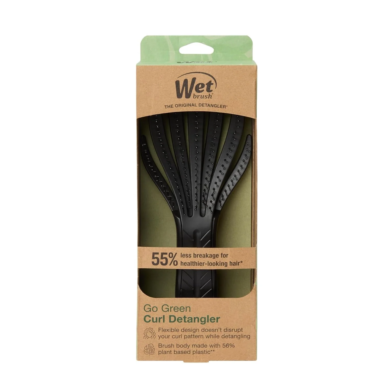 Unique Go Green Curl Detangler Hair Brush Curly Hair Detangling Brush with IntelliFlex® Bristles WET BRUSH Refined