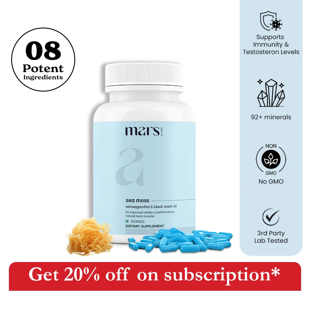 High-Performance Mars Natural SeaMoss with Ashwagandha Supports Energy Testosterone Liver Detox Organic