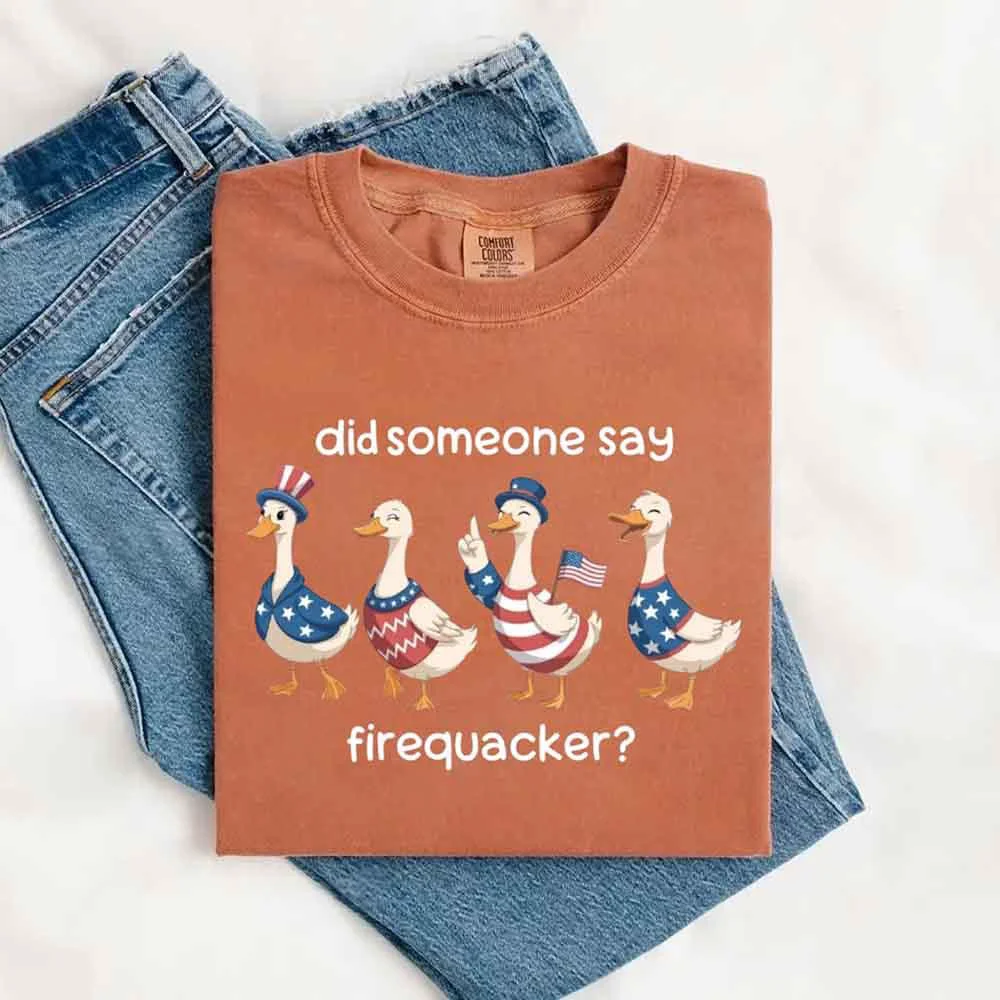 Enhanced Firequacker Goose Comfort Colors Tee – Funny Vintage 4th of July Shirt World-Class