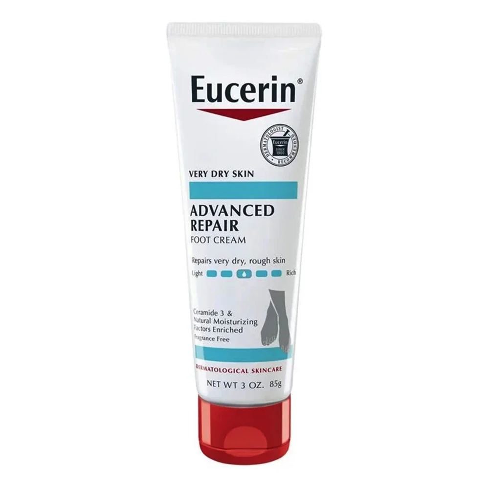 Reusable Eucerin Intensive Repair Foot Cream Fragrance 3 Oz Clean