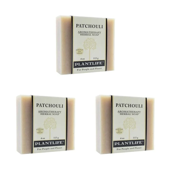 Specialty Plantlife Patchouli 3-pack Bar Soap - Moisturizing and Soothing Soap for Your Skin - Hand Crafted Using Plant-Based Ingredients - Made in California 4oz Bar Versatile