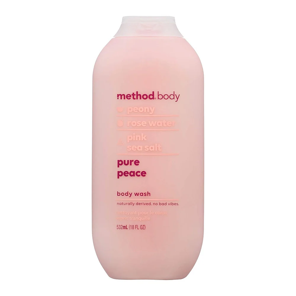 Classic Method Pure Peace Body Wash with Peony Rose Water and Pink Sea Salt 18 Oz 6 Ea Organic